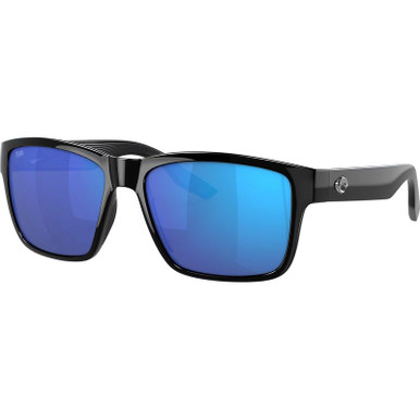 Costa Del Mar Paunch - Black/Blue Mirror 580g Polarised Glass Lenses