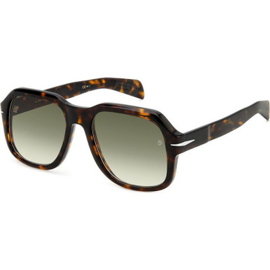 David Beckham DB 7090/S - Dark Havana/Green Shaded Lenses