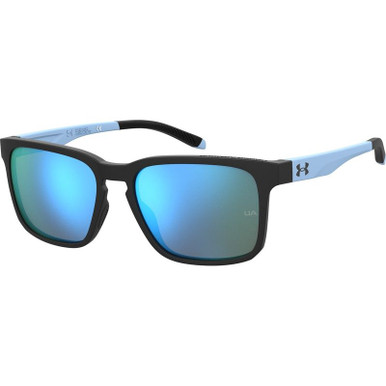 Under Armour UA Assist 2, Matte Black and Blue/Blue Mirror Lenses