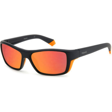 Polaroid PLD 7046/S, Matte Black and Orange/Red Mirror Polarised