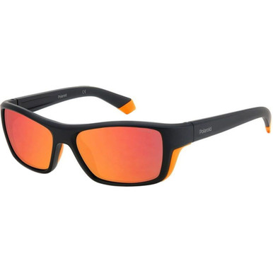 Polaroid PLD 7046/S - Matte Black and Orange/Red Mirror Polarised