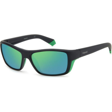 Polaroid PLD 7046/S - Black and Green/Grey and Green Mirror Polarised Lenses