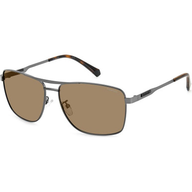 Matte Dark Ruthenium/Bronze Polarised Lenses 61 Eye Size