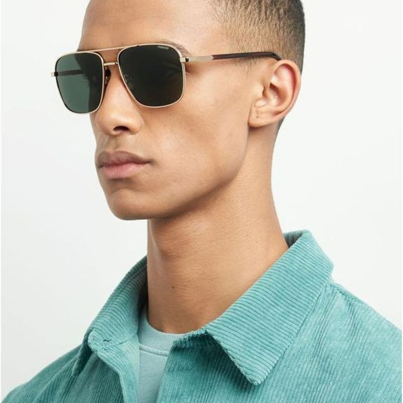 Shop the Polaroid PLD 4128/S/X Gold/Green | Polarised