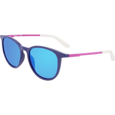 Billie - Shiny Eggplant/Blue LL Ionised Lenses