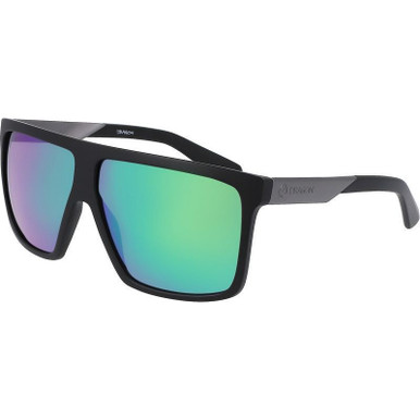 Ultra - Matte Black/Green LL Ionised Lenses