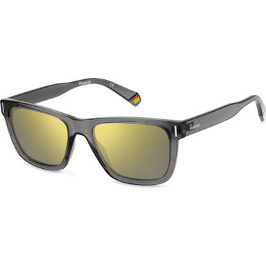 Polaroid PLD 6186/S, Grey/Grey Gold Mirror Polarised Lenses