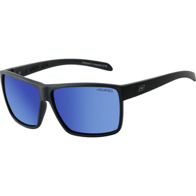 Satin Black/Blue Mirror Polarised Lenses