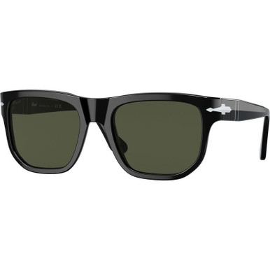 Persol PO3306S, Black/Green Glass Lenses 55 Eye Size