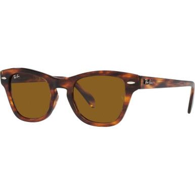 Ray-Ban RB0707S, Striped Havana/Brown Glass Lenses