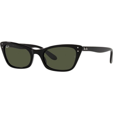 Ray-Ban Lady Burbank RB2299 - Black/Green Glass Lenses 55 Eye Size