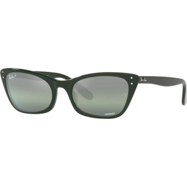 Ray-Ban Lady Burbank RB2299 - Green/Dark Green Mirror Gradient Glass Polarised Lenses 55 Eye Size