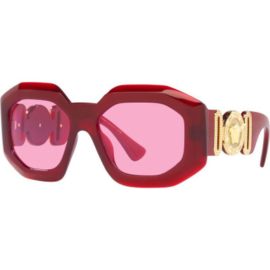 Versace VE4424U, Transparent Red/Fuchsia Lenses