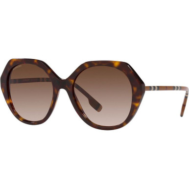 Burberry Vanessa BE4375, Dark Havana/Brown Gradient Lenses