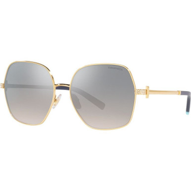 Tiffany &amp; Co. TF3085B, Gold/Clear and Blue Gradient Mirror Lenses