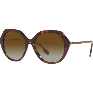 Burberry Vanessa BE4375, Dark Havana/Brown Gradient Polarised Lenses