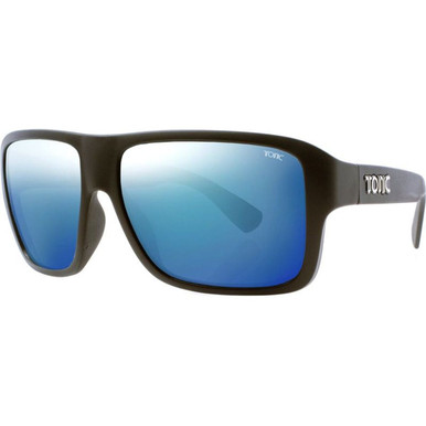 Matte Black/Blue Mirror Polarised Glass Lenses