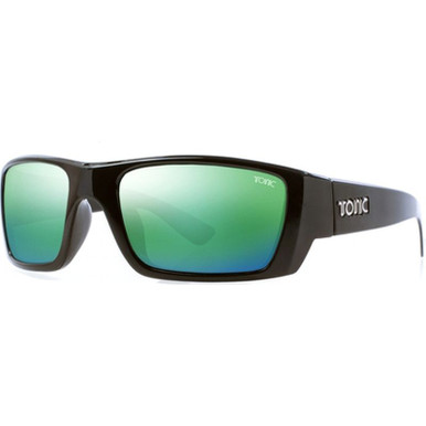 Matte Black/Green Mirror Polarised Glass Lenses