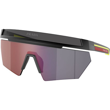 PS01YS - Matte Black/Dark Grey, Blue and Red Mirror Lenses