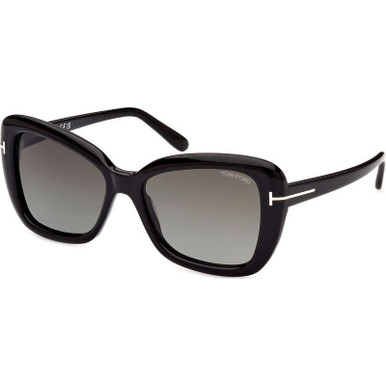 Tom Ford Maeve FT1008 - Shiny Black/Smoke Gradient Lenses