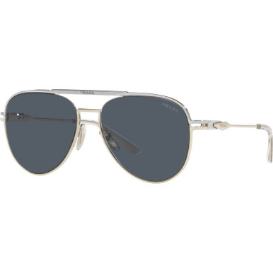 Prada PR54ZS, Silver and Pale Gold/Dark Grey Lenses