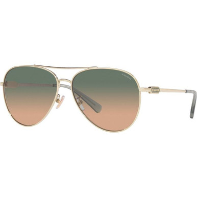 Coach HC7140 - Shiny Light Gold/Green Brown Gradient Lenses