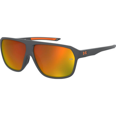 Under Armour UA Dominate/F - Matte Grey and Orange/Orange Mirror Polarised Lenses