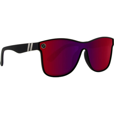 Crimson Night Matte Black/Black and Red Mirrored Polarised Lenses