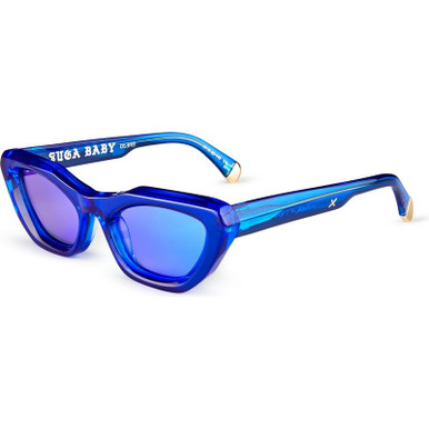 Oscar & Frank Suga Baby - Royal Blue/Blue Flash Mirror Lenses