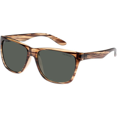 Brown Woodstripe/Green Polarised Lenses