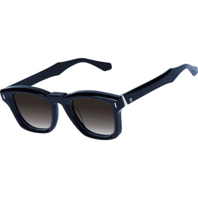 Solomon - Gloss Black with Silver Metal Trim/Brown Gradient Lenses