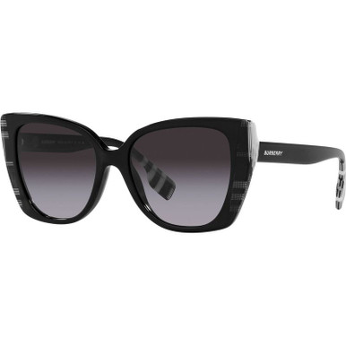 Burberry Meryl BE4393, Black Check White Black/Dark Grey Gradient Lenses