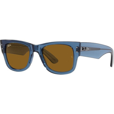 Ray-Ban Mega Wayfarer RB0840S, Transparent Blue/Brown Glass Lenses