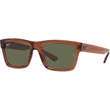 Ray-Ban Warren RB4396, Transparent Brown/Dark Green Polarised Lenses 54 Eye Size