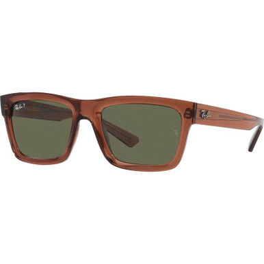 Ray-Ban Warren RB4396 - Transparent Brown/Dark Green Polarised Lenses 57 Eye Size