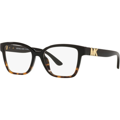 Michael Kors Glasses Karlie MK4094U, Black and Dark Tortoise/Clear Lenses 51 Eye Size