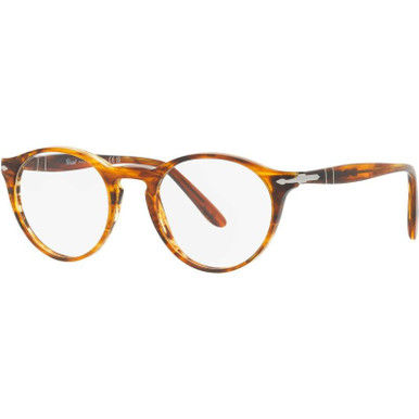 Persol Glasses PO3092V - Striped Brown/Clear Lenses