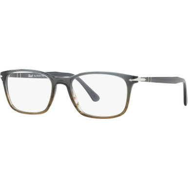 Persol Glasses PO3189V - Grey Striped Green Gradient/Clear Lenses