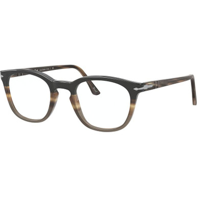 Persol Glasses PO3258V - Striped Brown/Clear Lenses