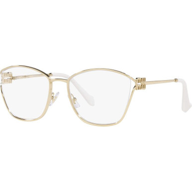 Miu Miu Glasses 53UV - Pale Gold/Clear Lenses