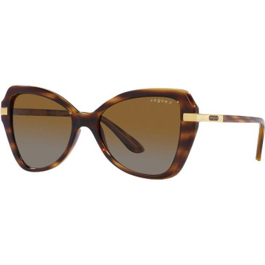 Vogue Eyewear VO5479S - Striped Dark Havana/Brown Gradient Polarised Lenses