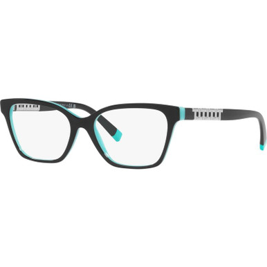 Tiffany & Co. Glasses TF2228 - Black on Tiffany Blue/Clear Lenses