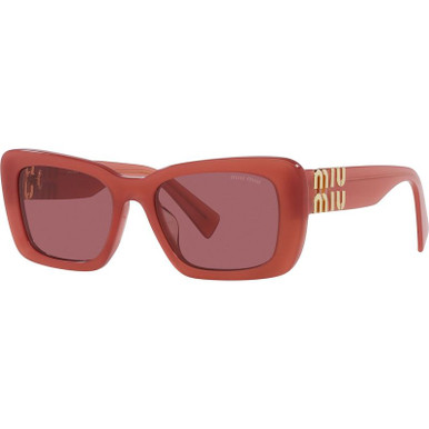 Miu Miu MU07YS, Cognac Opal/Dark Violet Lenses