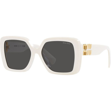 Miu Miu MU10YS, White/Dark Grey Lenses