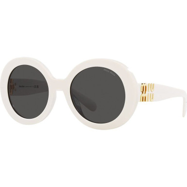 Miu Miu MU11YS, White/Dark Grey Lenses