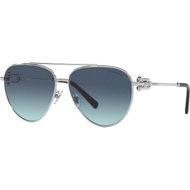 Tiffany &amp; Co. TF3092, Silver/Azure and Blue Gradient Lenses