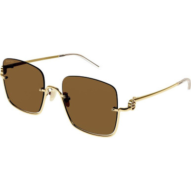 GUCCI GG1279S - Gold/Brown Lenses