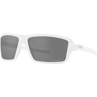 Oakley Cables - Matte White/Prizm Black Polarised Lenses