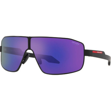 Matte Black/Dark Blue Violet Mirror Lenses