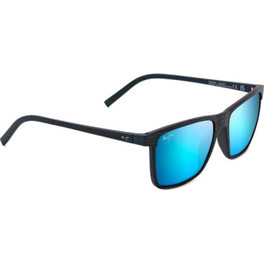 Maui Jim One Way - Dark Navy Stripe/Blue Hawaii Glass Polarised Lenses